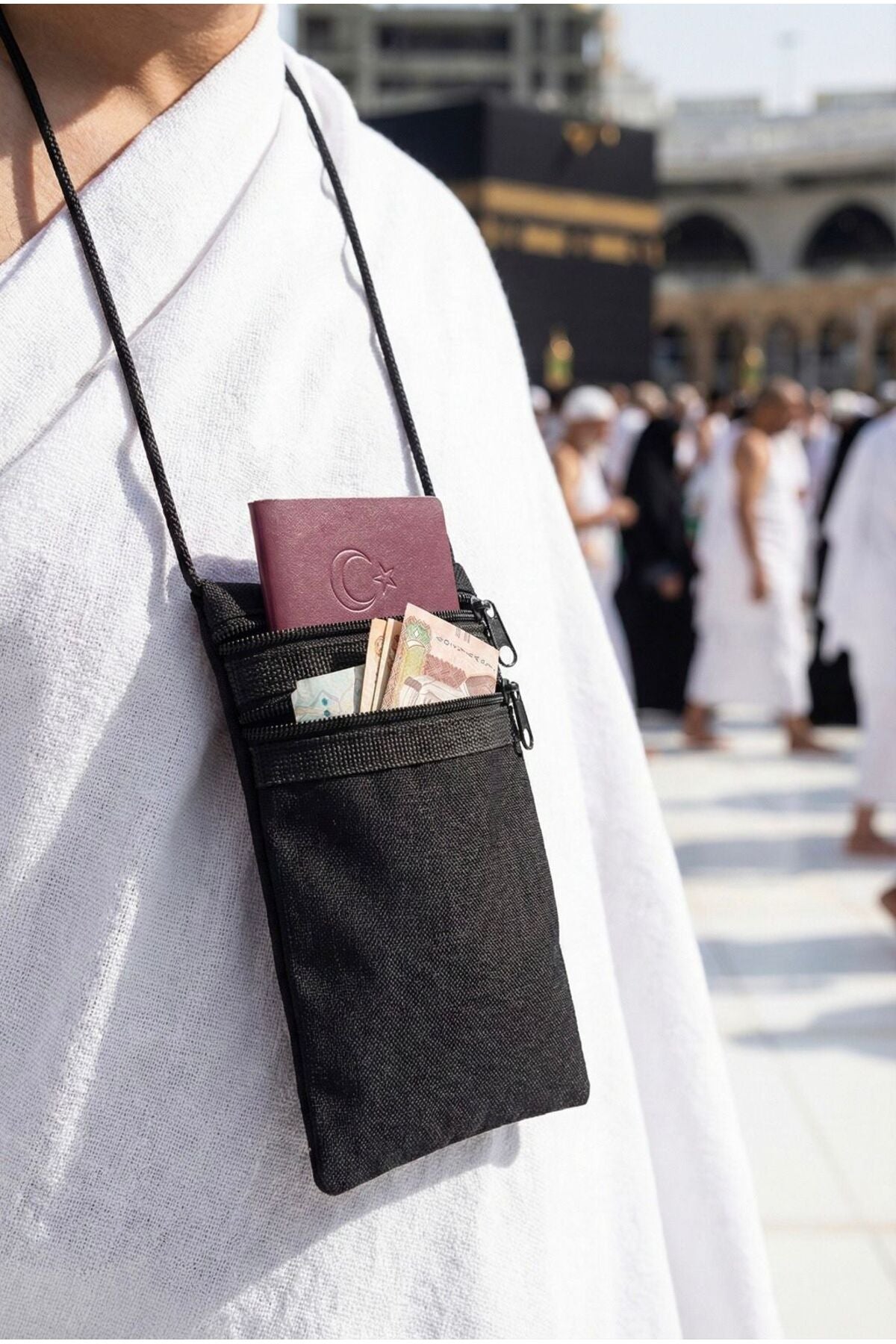 Hac Umre İçin Boyun Askılı Para Kesesi Renk Güvenli Taşıma - 6