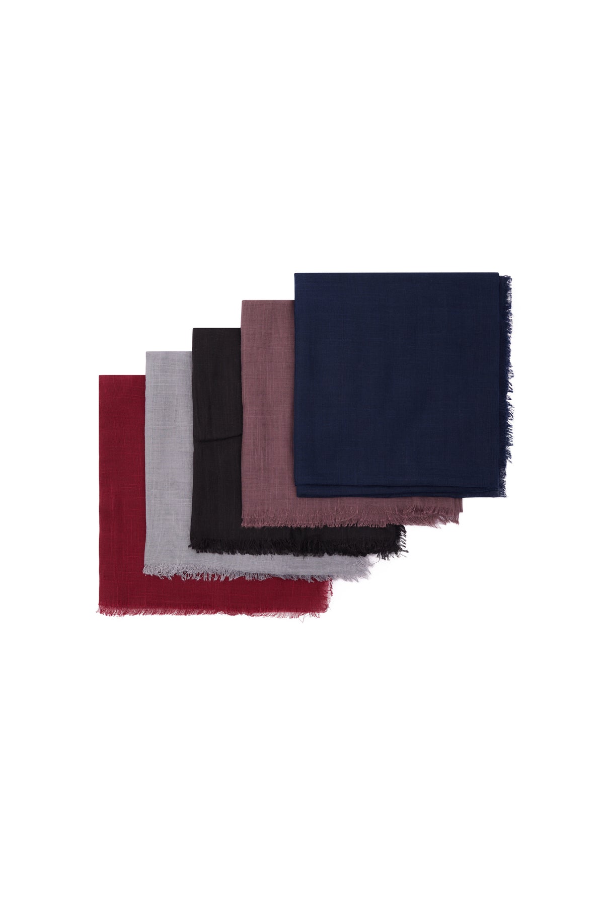 10 Adet Düz Flamlı Pamuklu Hediyelik Eşarp 100x100 Dağıtmalık Hac Umre Çeyizlik Mevlit - 4