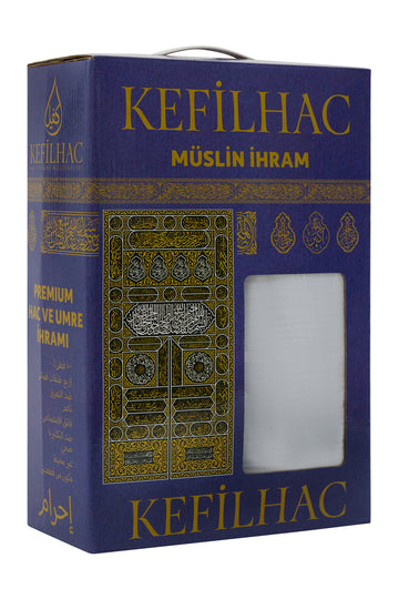 Müslin İhram %100 Pamuk, 1250 Gr Erkek Hac Umre İçin Hafif Ve Terletmez
