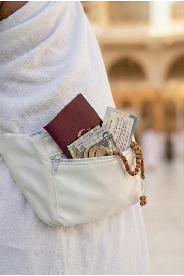 Ayarlanabilir Cepli Suni Deri İhram Kemeri Bel Çantası Hac Ve Umre İçin Güvenli