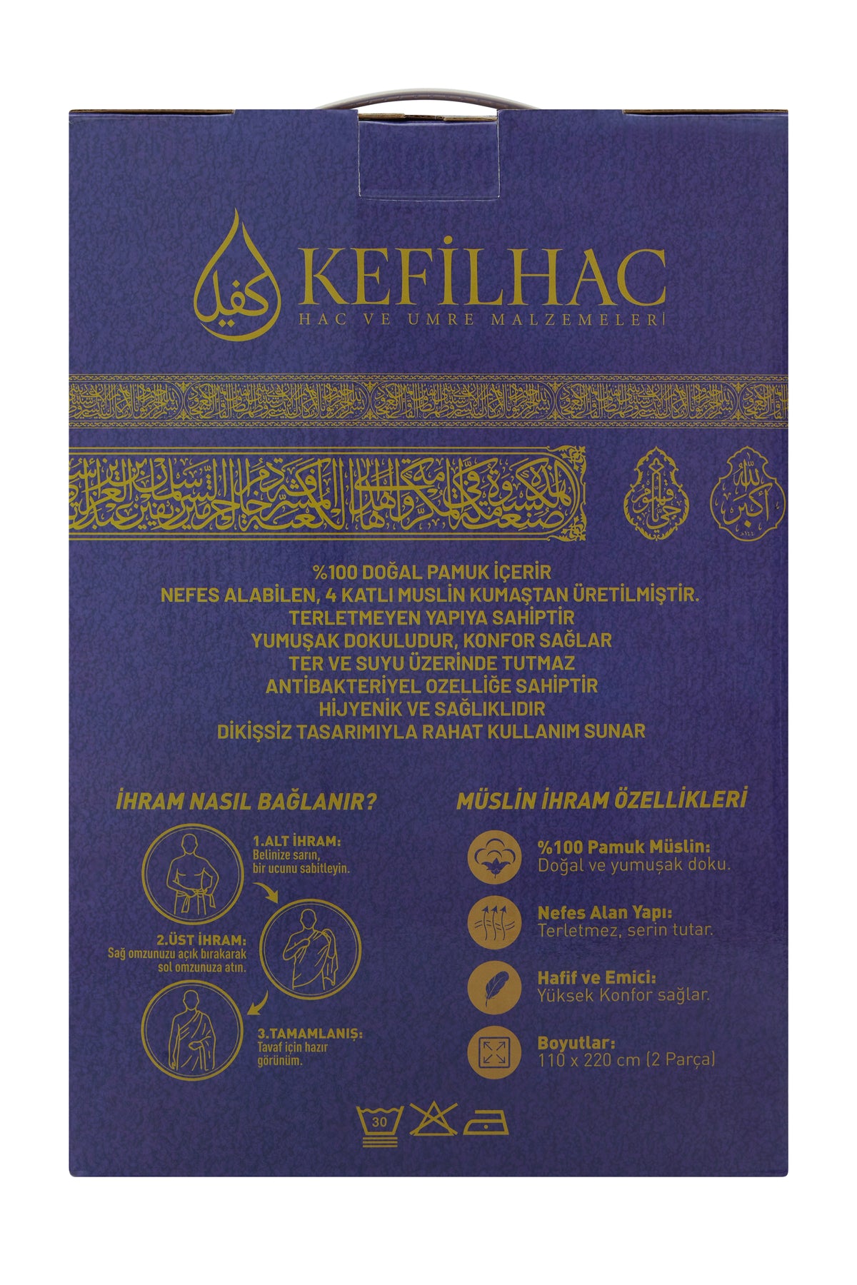 Müslin İhram %100 Pamuk, 1250 Gr Erkek Hac Umre İçin Hafif Ve Terletmez - 4