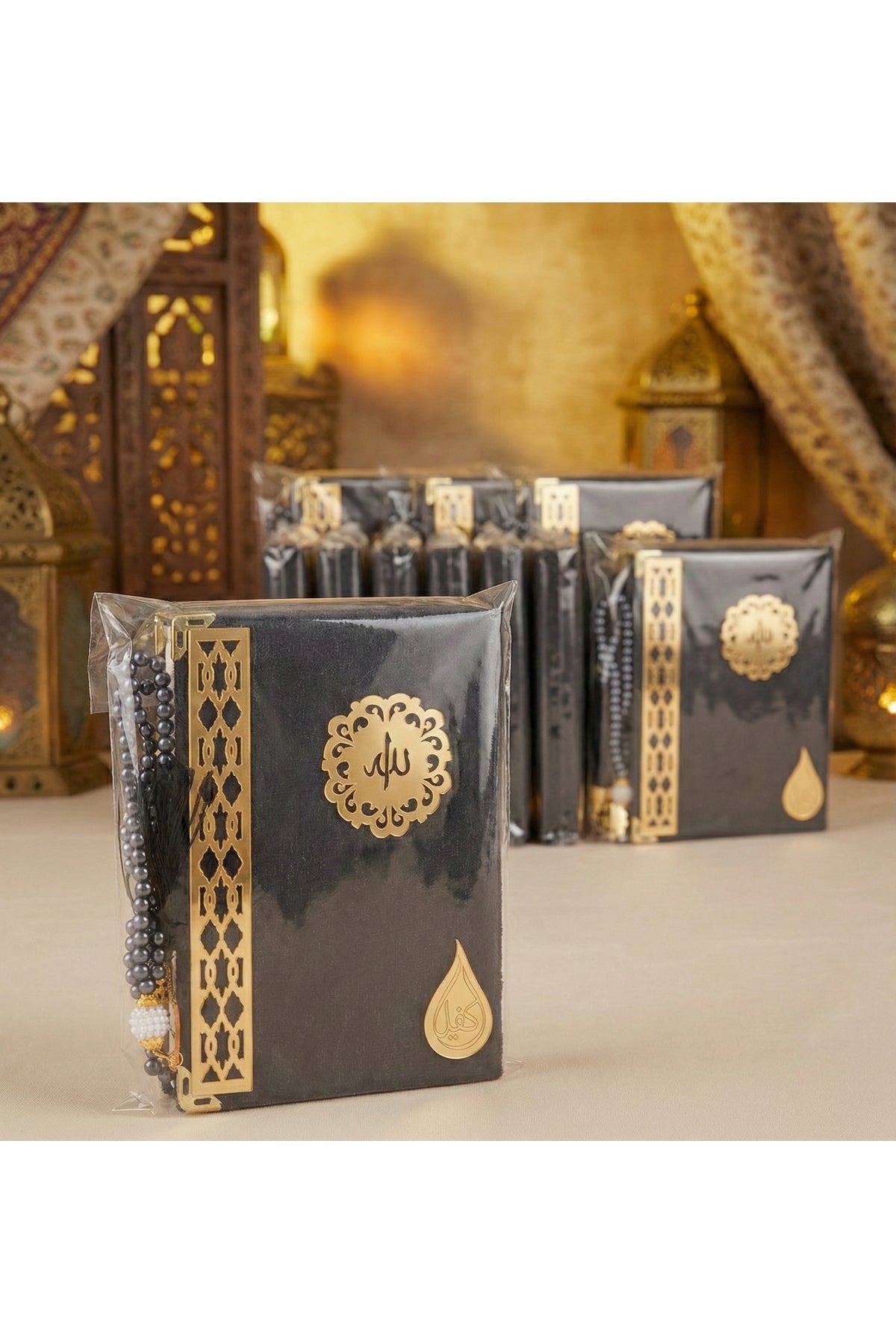 Kadife Kaplı Tasarımlı Yasin Kitabı + Tesbih Hediyelik Set 10 Adet | Hac Umre Dönüşü & Mevlit - 9
