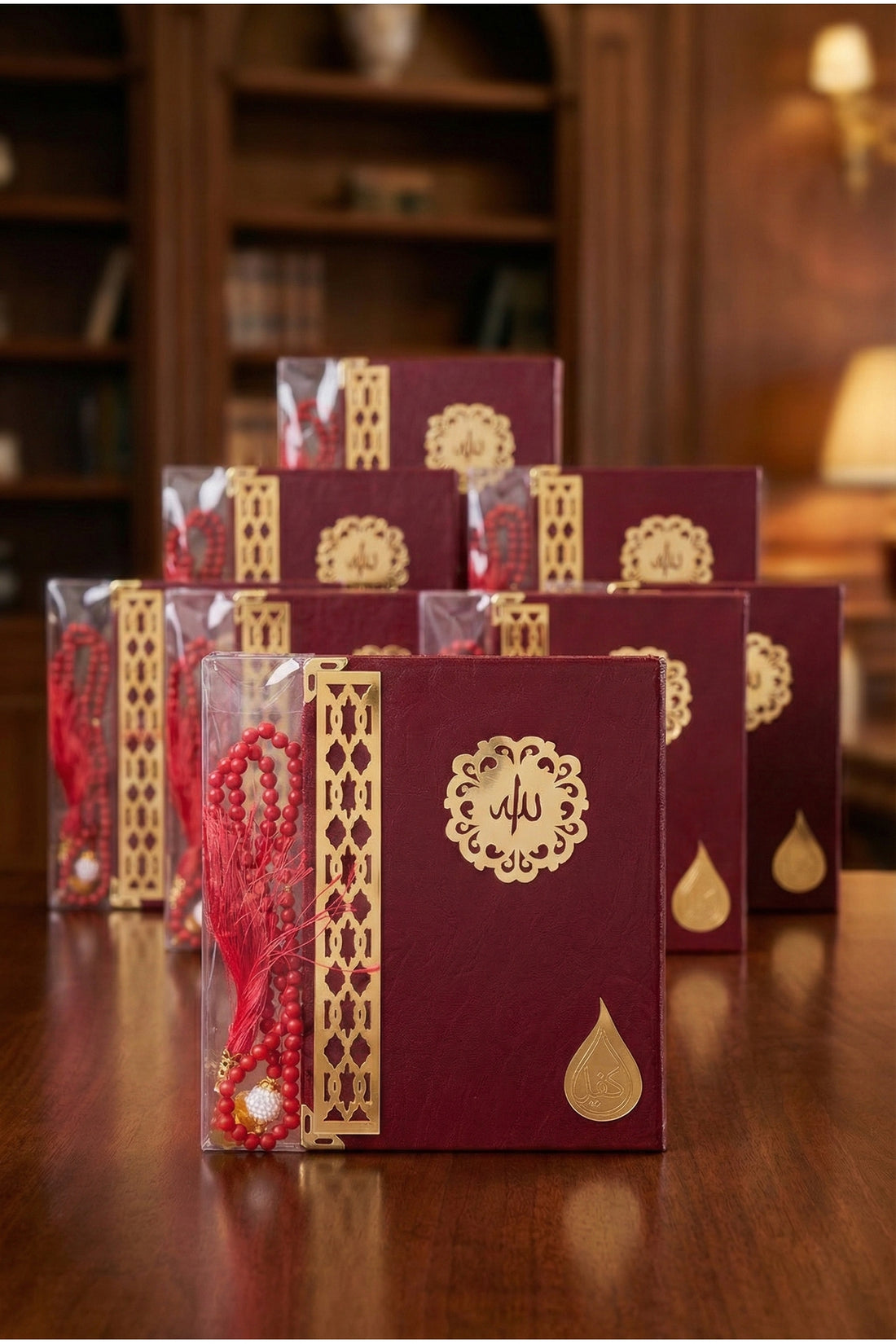 Kadife Kaplı Tasarımlı Yasin Kitabı + Tesbih Hediyelik Set 10 Adet | Hac Umre Dönüşü & Mevlit