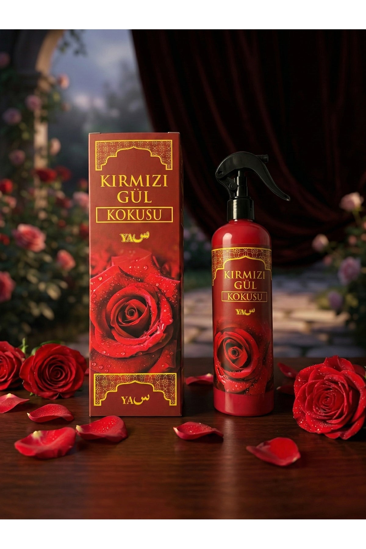 Kâbe Örtüsü & Kırmızı Gül Oda ve Kumaş Kokusu Seti 400 ml x 2 - 3
