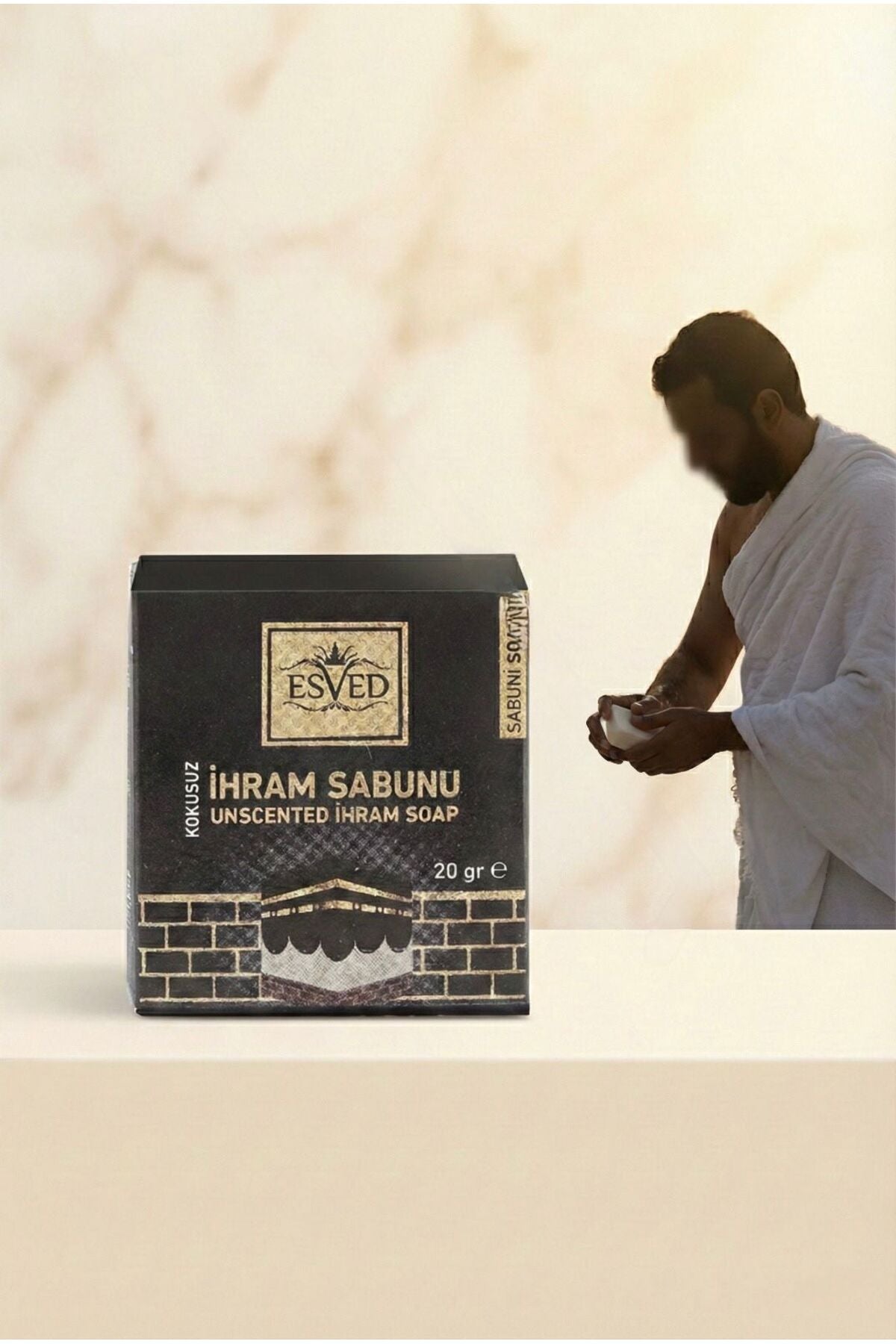 Müslin İhram Umre Seti Premium Tavaf Patiği & Deri Bel Çantası & Kemer & Kokusuz Sabunlar & Tespih - 7