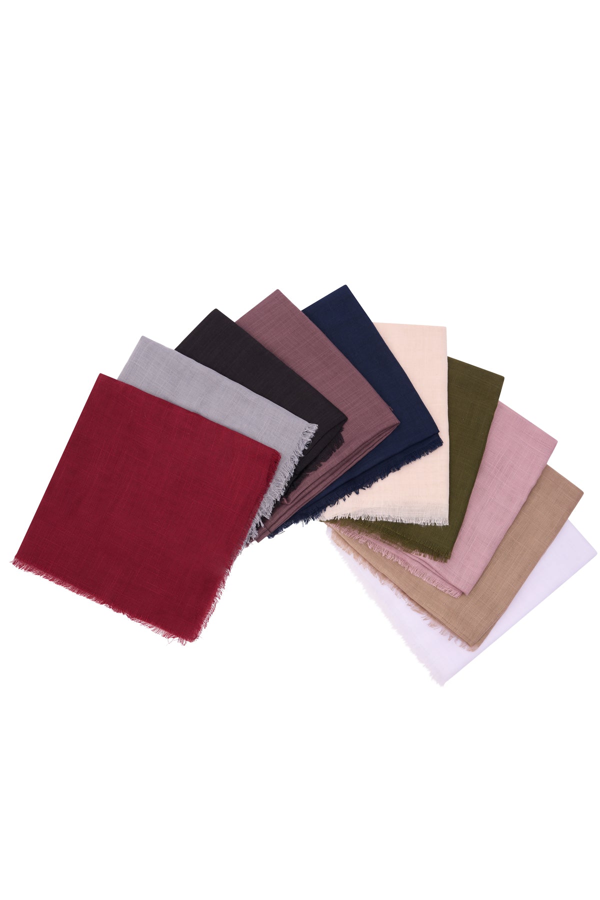 10 Adet Düz Flamlı Pamuklu Hediyelik Eşarp 100x100 Dağıtmalık Hac Umre Çeyizlik Mevlit - 6