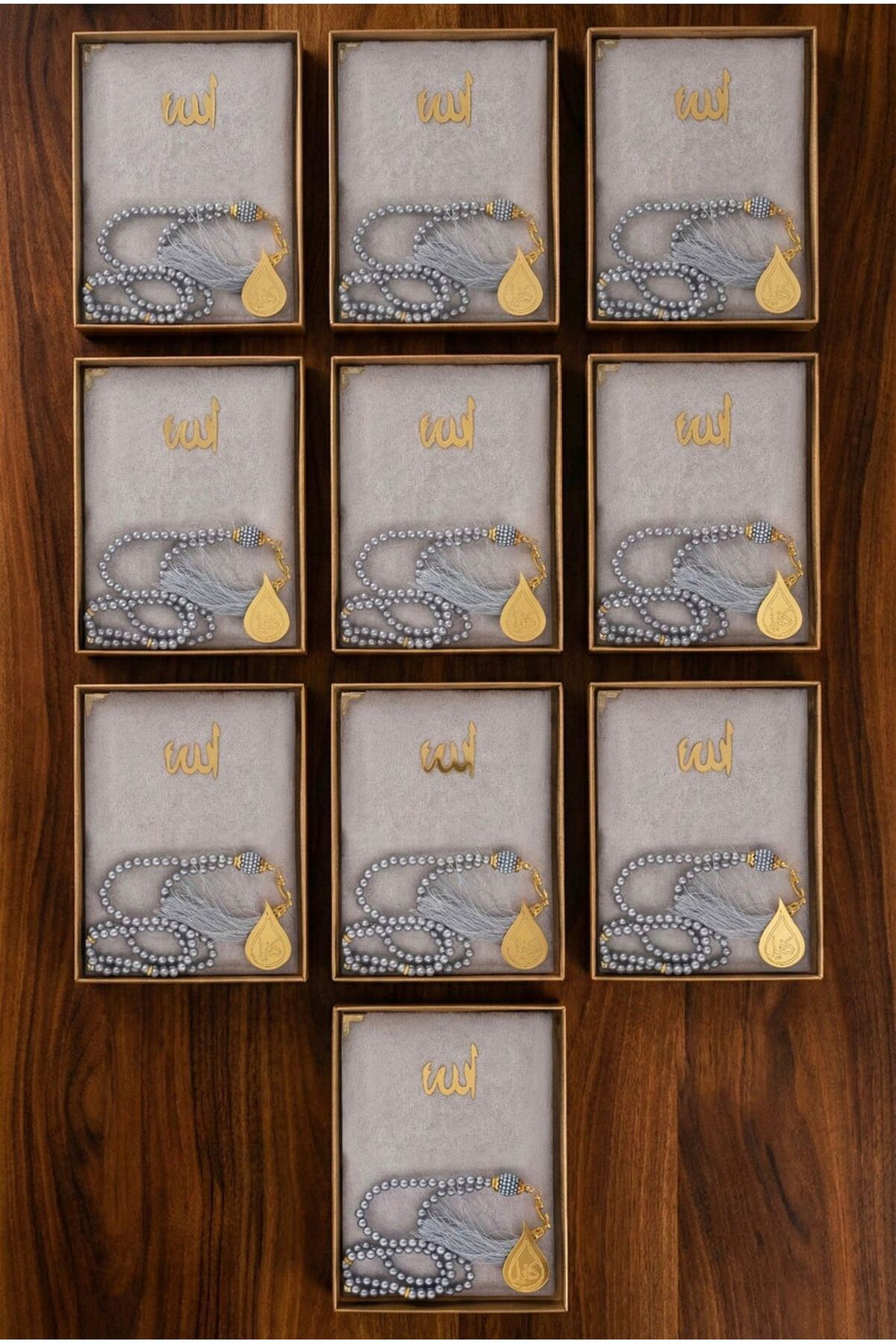 Kutulu Kadife Yasin ve İnci Tesbih 10 Adet Mevlit Hac Umre Hediyelik Set