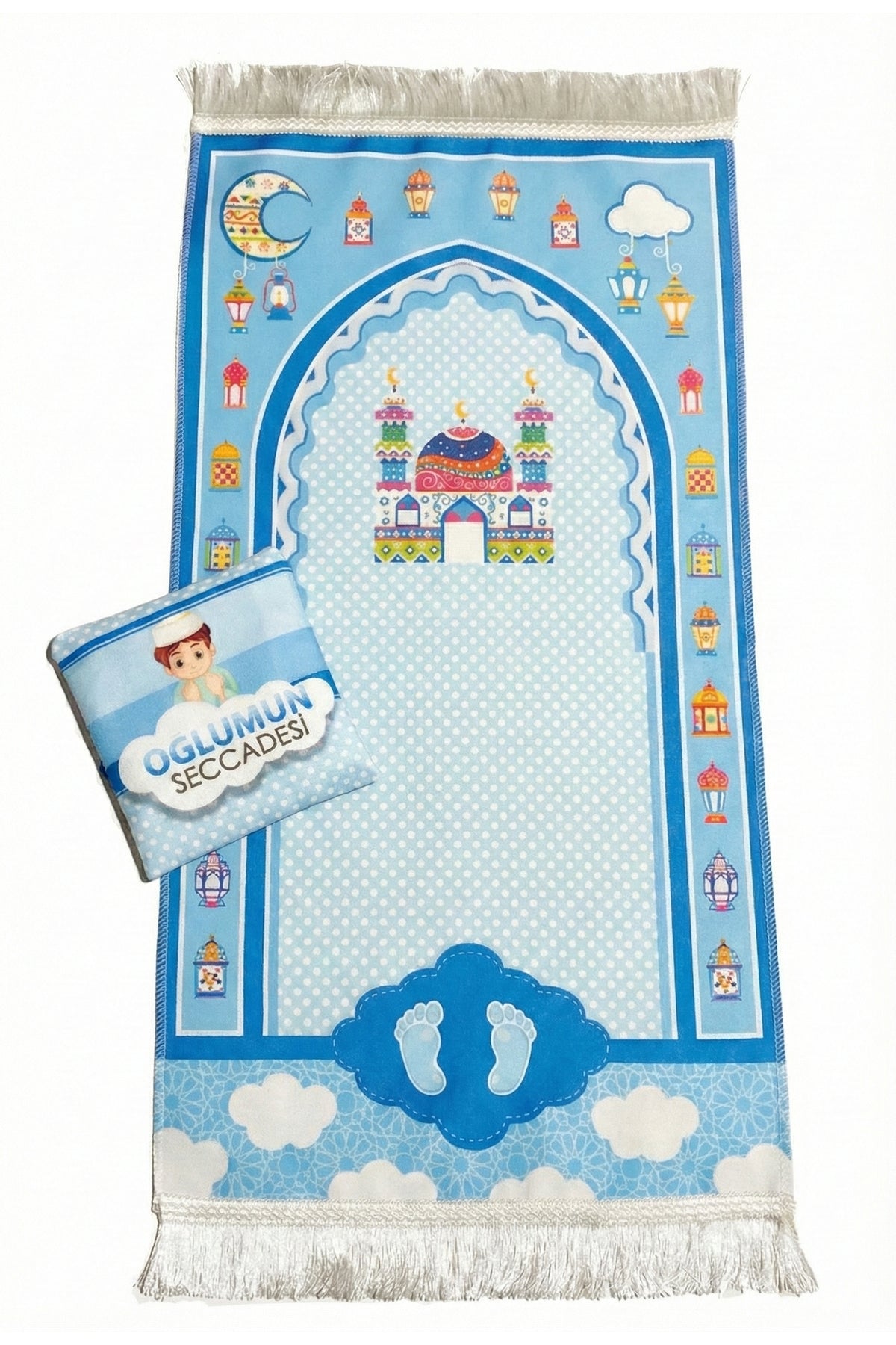 Dijital Baskılı Çocuk Seccade Çantalı Namazlık - 5