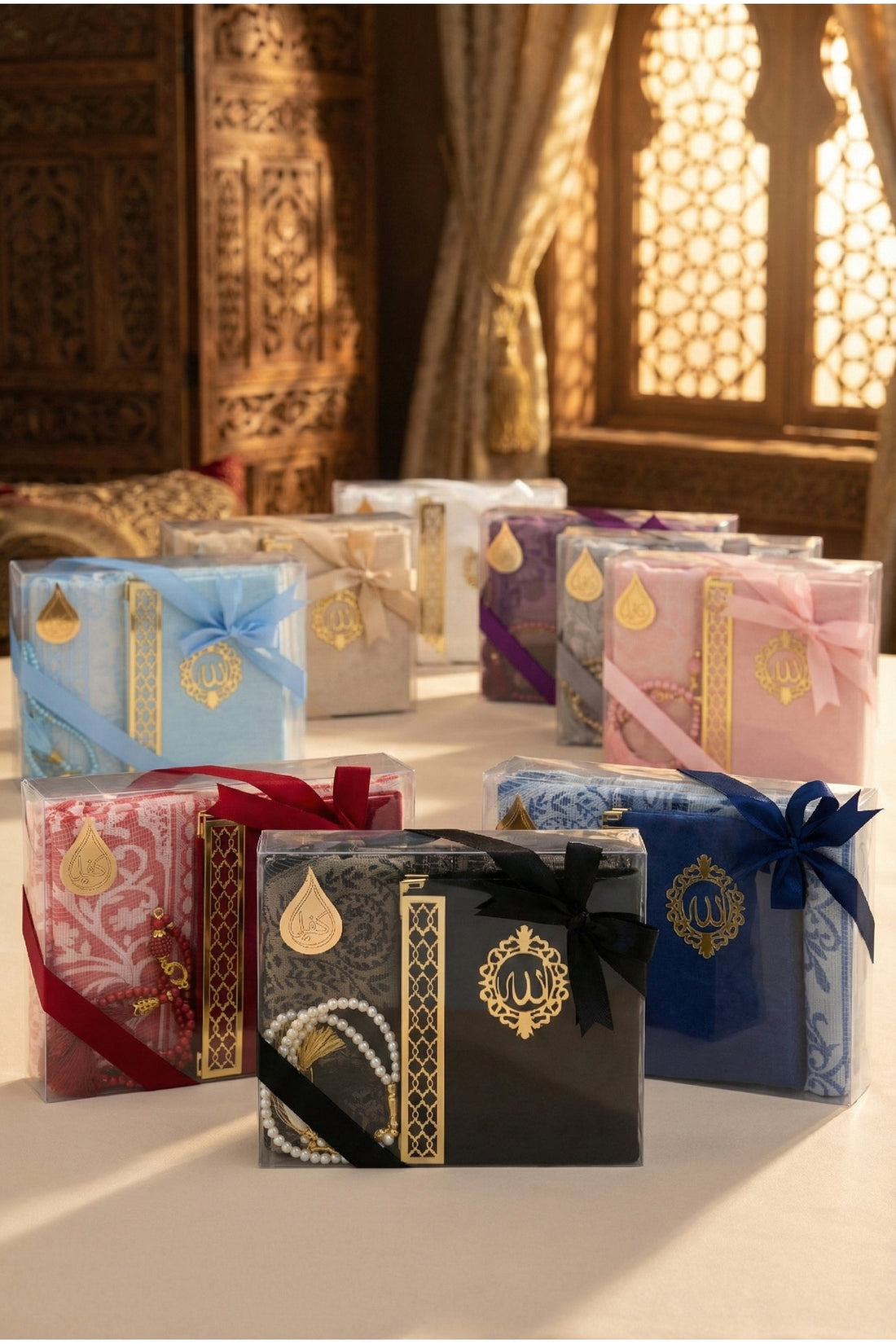 Hediyelik Bohçalık Seccade Kadife Yasin İnci Tesbih Seti 10 Adet Mevlüt Nişan Hac Umre Dönüşleri